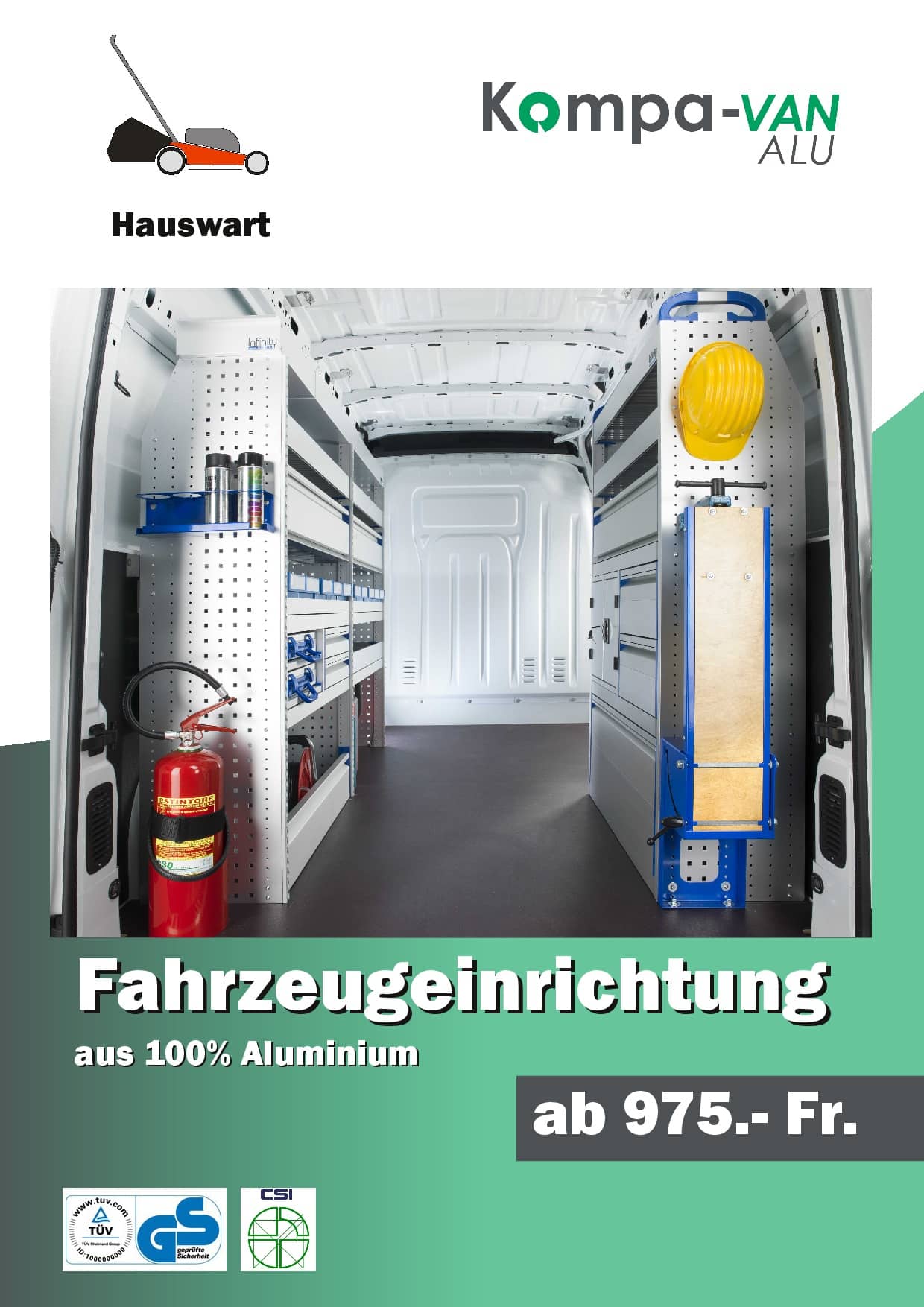 Fahrzeugeinrichtungen Flyer Hauswart