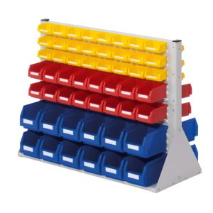 Lagersichtbehälter von RasterPlan: Grösse 2, doppelseitig, gelbrotblau | Kompatech